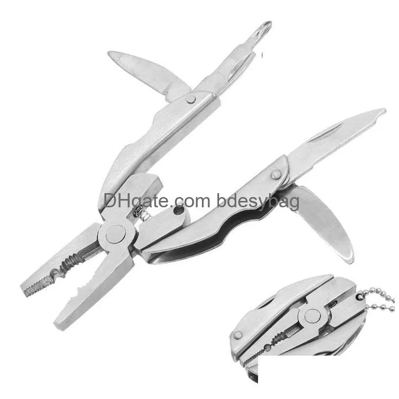 stainless steel outdoor portable tools multitool pliers knife keychain screwdriver mini herramientas multi tool