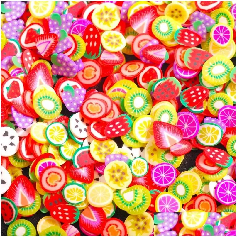 Nail Art Decorations 1000pcs 3D Accessories Mixed Slices Sticker Polymer Clay Fruit Animals Flower DIY Designs Women Manicure Decoration