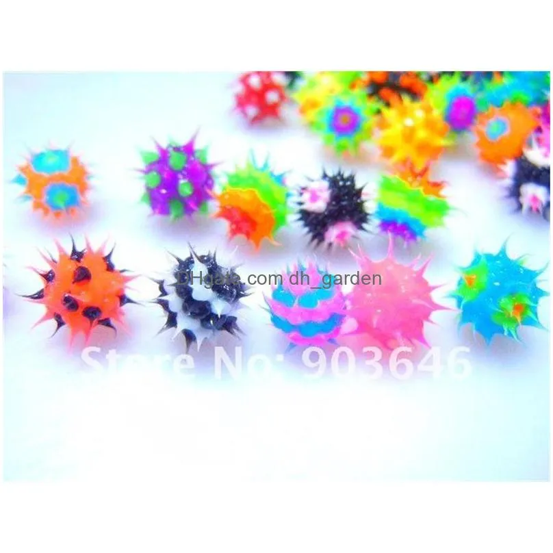 shippment 100pcs/lot spike koosh ball replacement for tongue barbells body piercing jewelry