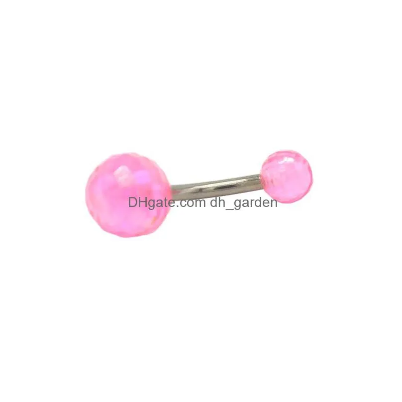 bling tongue bar barbell belly button navel ring nipple fashion body piercing jewelry 14g whole rainbow