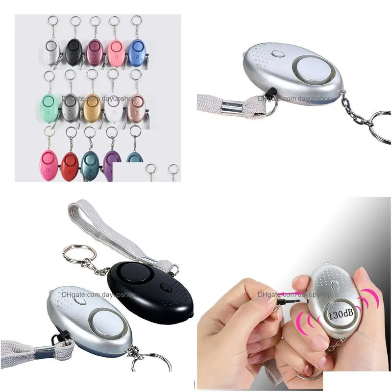 130db egg shape self defense alarm keychain pendant personalize flashlight personal safty key chain charm car keyring