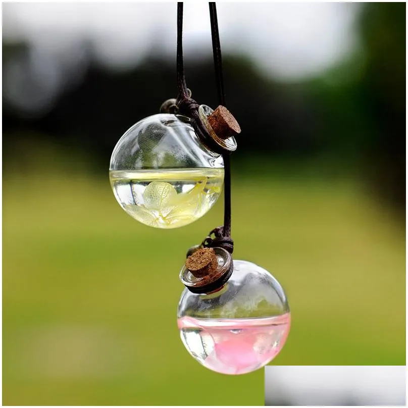 funny car perfume bottle empty hanging glass bottles for  oils perfumes pendant auto ornament with flower air freshener