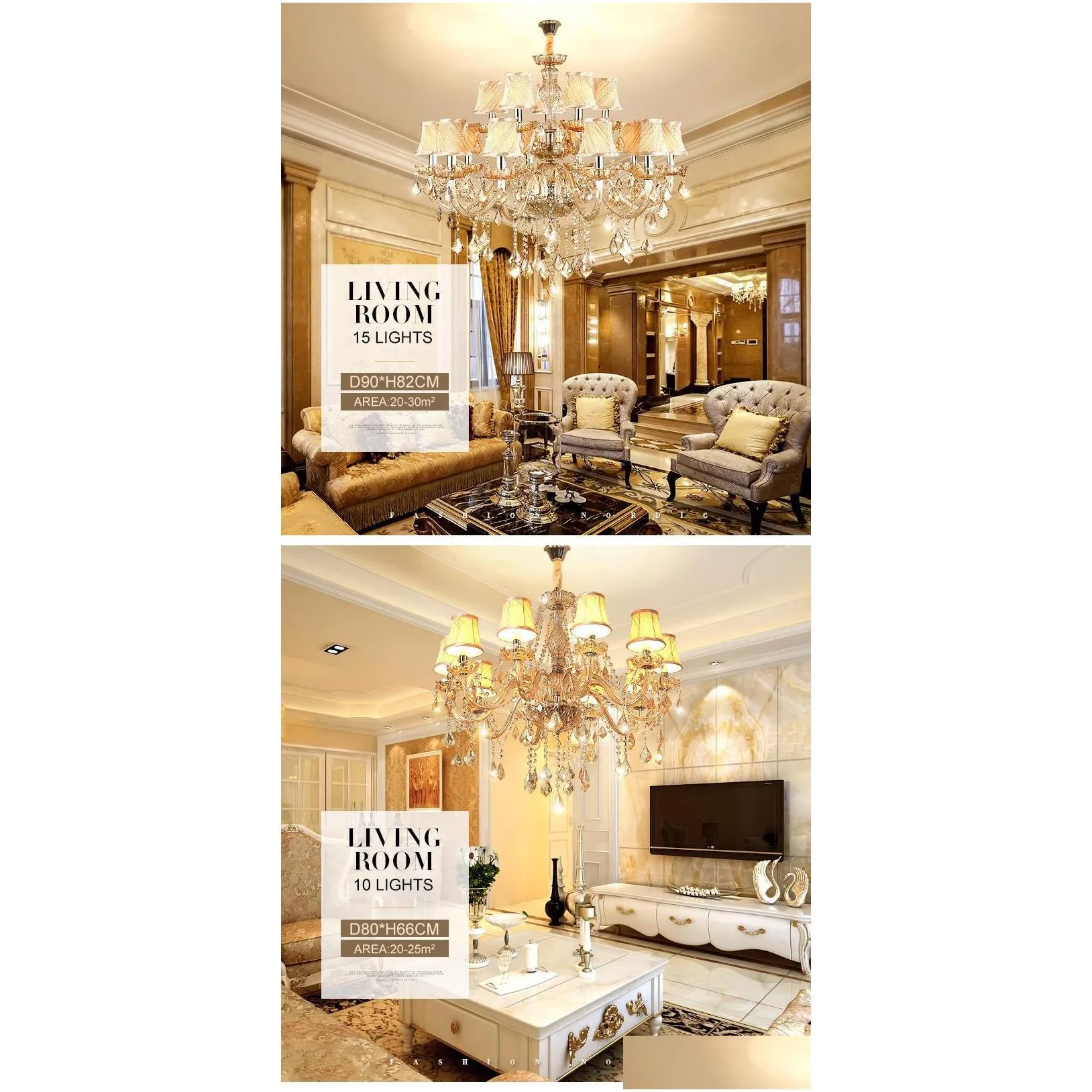 chandeliers modern led amber crystal chandelier lights for living room light ceiling fixture indoor pendant lamp with lampshade