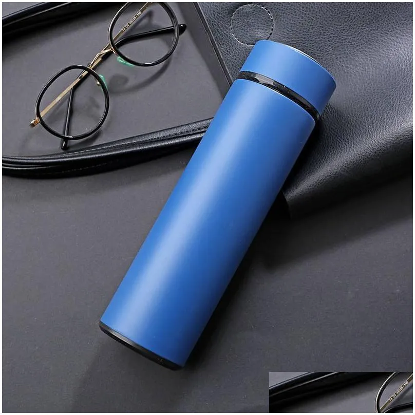 Business Straight Water Bottles 500ml Stainless Steel Thermal Insulation Cups Kettle Drink Thermal Insulation Bottle drop ship