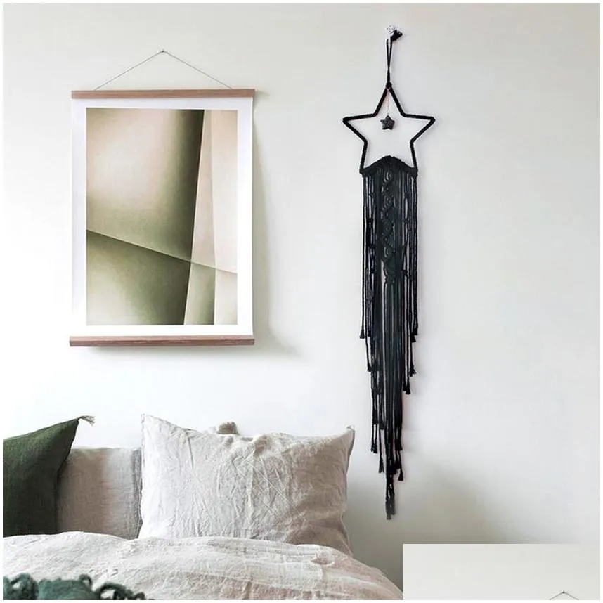 20cm Star Macrame Wall Hanging Tapestry Diy Handmade Woven Home Decor for Bedroom living room Woven Boho Tapestry Hanging