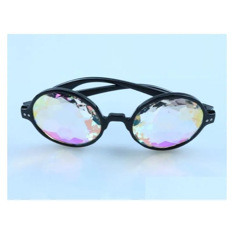 disco kaleidoscope glasses rainbow crystal lenses prism diffraction glass eye wear holiday dance punk goggles party event favors