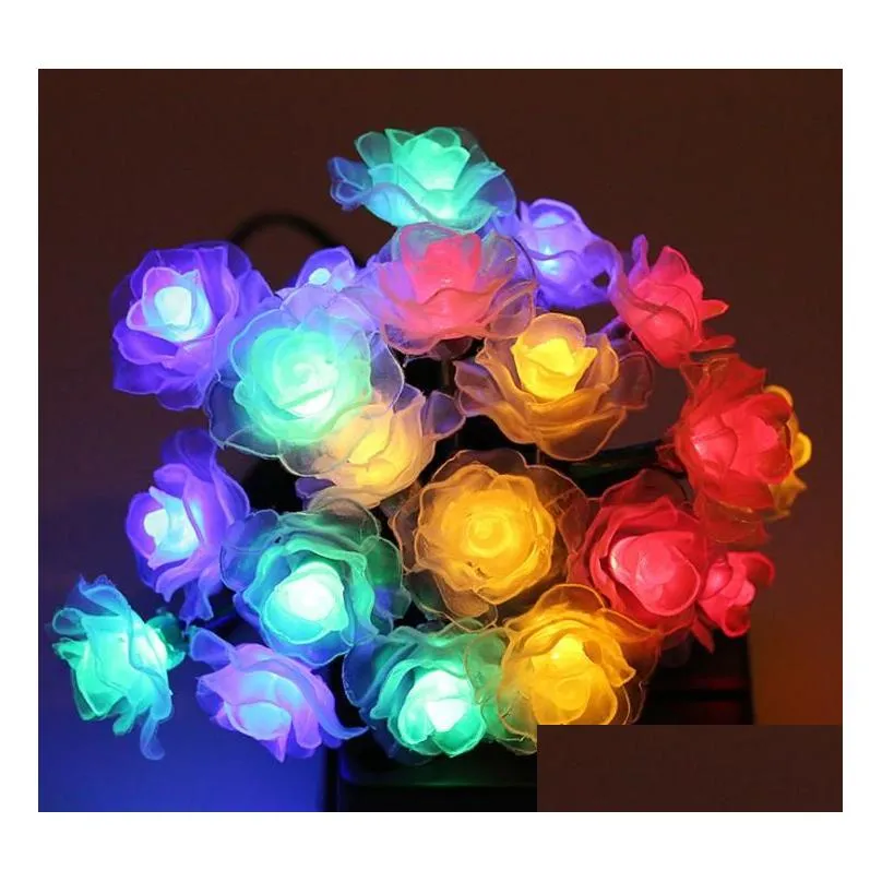 100leds solar power string lights outdoor waterproof christmas fairy light 2 modes rose lamp for holiday party garden led strings