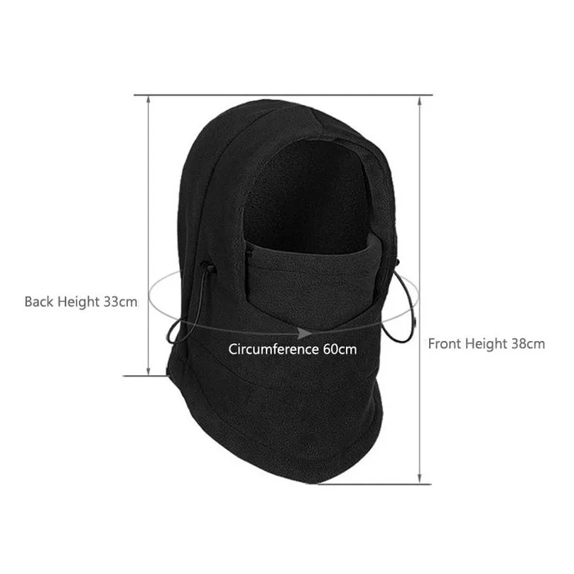 Thermal Fleece Ski Balaclava Hat Hood Bike Wind Stopper Face Mask Men Neck Warmer Winter Fleece Motorcycle Neck Helmet Cap