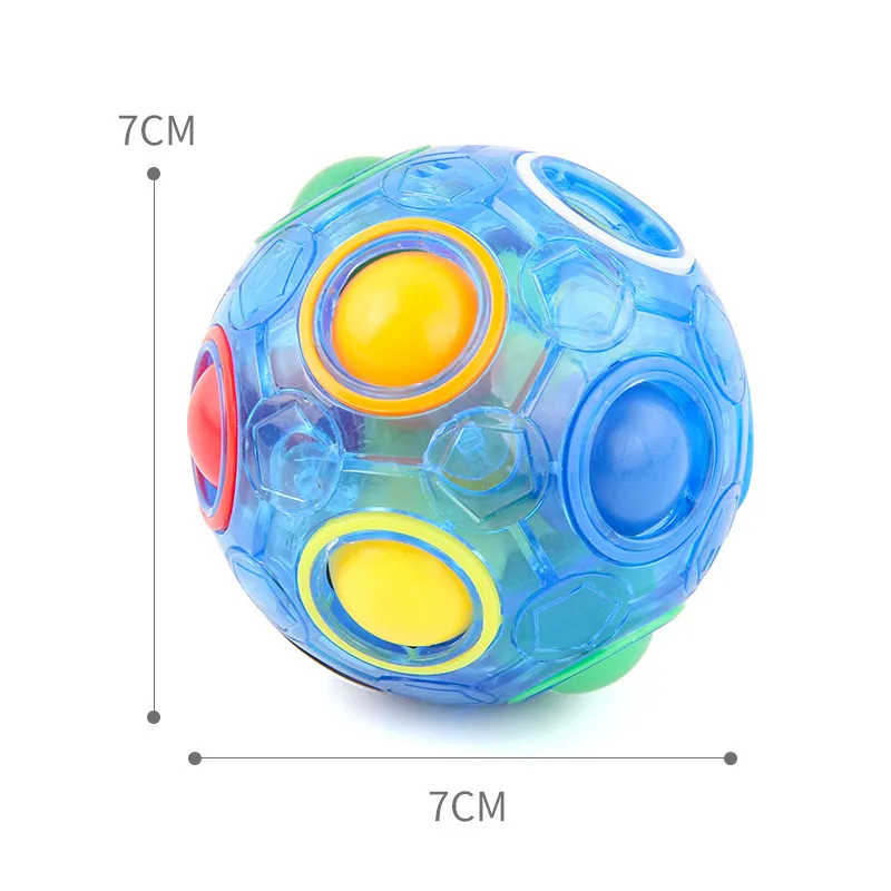 Magnetic Balls Rainbow Ball Decompression Toy Rotating Gyro Puzzle Round Twelve Hole Mixed Color Magic Ball Toy for Children Fidget Toys Adults Christmas Gift