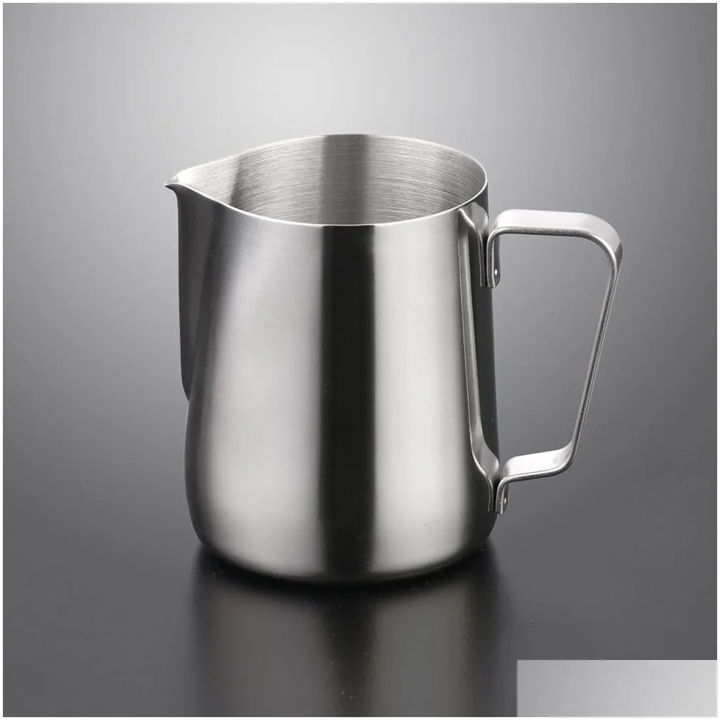 tea coffee Art Frothing milk cups Stainless steel Coffee Tools Cup Kitchen bar tools will and sandy drop ship 100 150ml