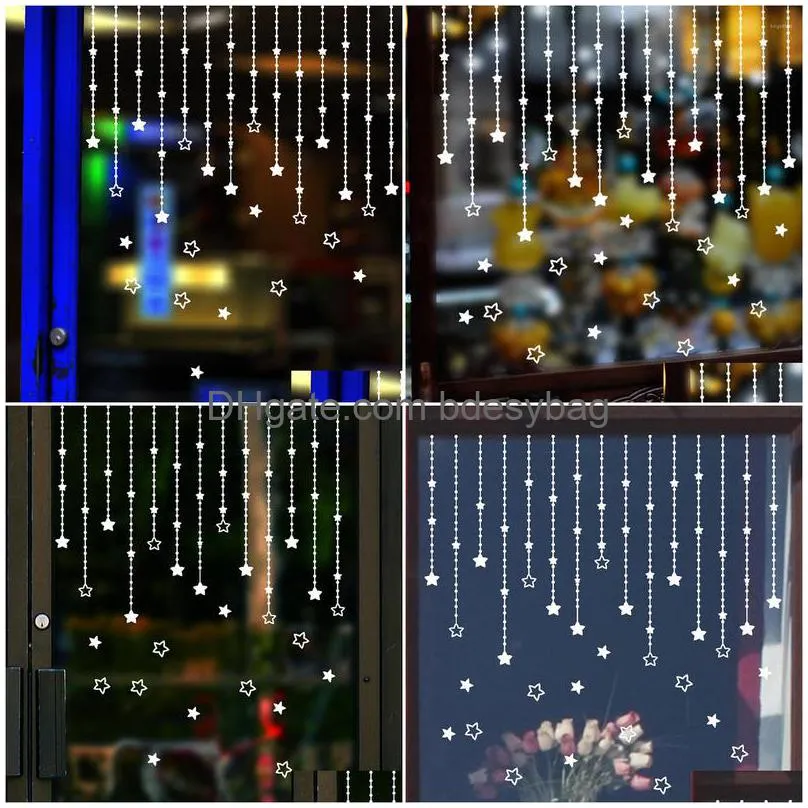 christmas star wall sticker home shop window decor festival decal 2022 year decoration accessories muursticker #bf