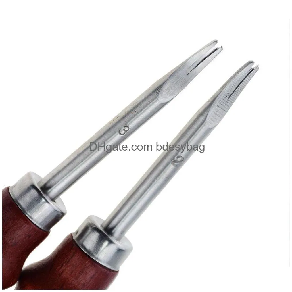 1pc 0.8/1.0/1.2/1.5mm leather edge beveler tools skiving beveling knife cutting hand craft tool with wood handle diy tools