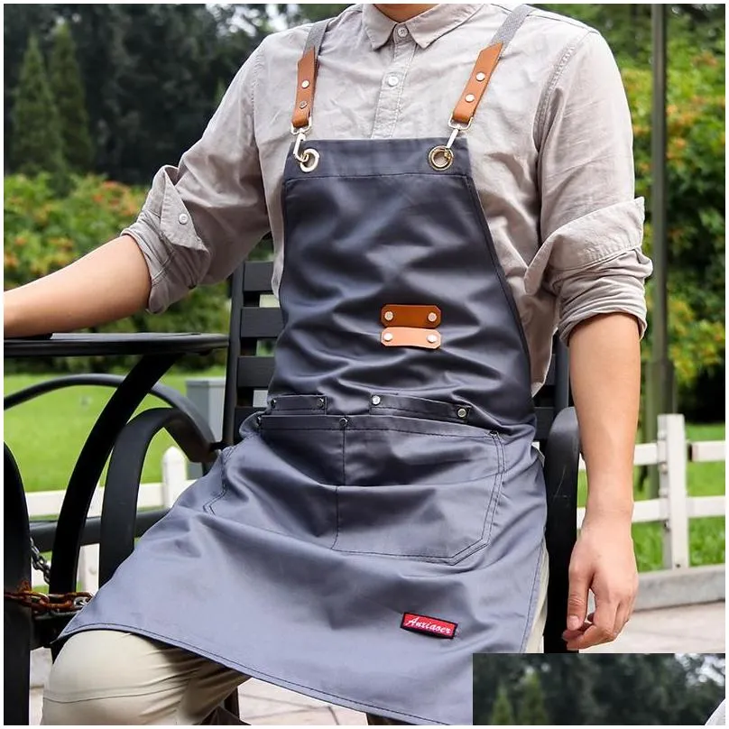 aprons custom logo apron  restaurant flower baking work barista milk coffee barber shop chef nails studios uniform delantal