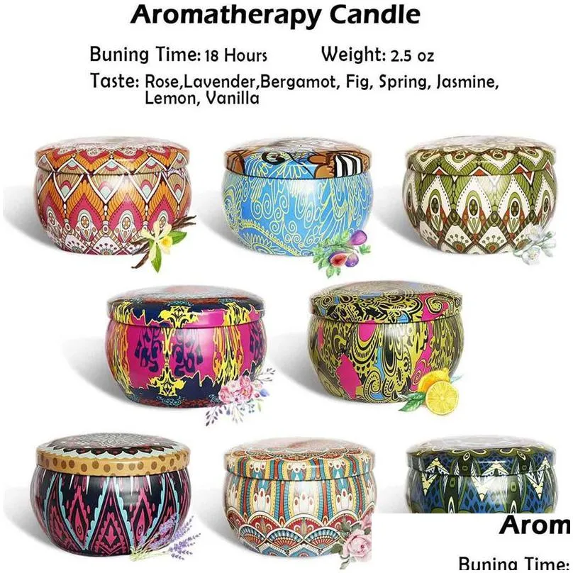 aromatherapy candle packaging tinplate drum-shaped metal tea tin cans biscuit box egg rolls candy cans