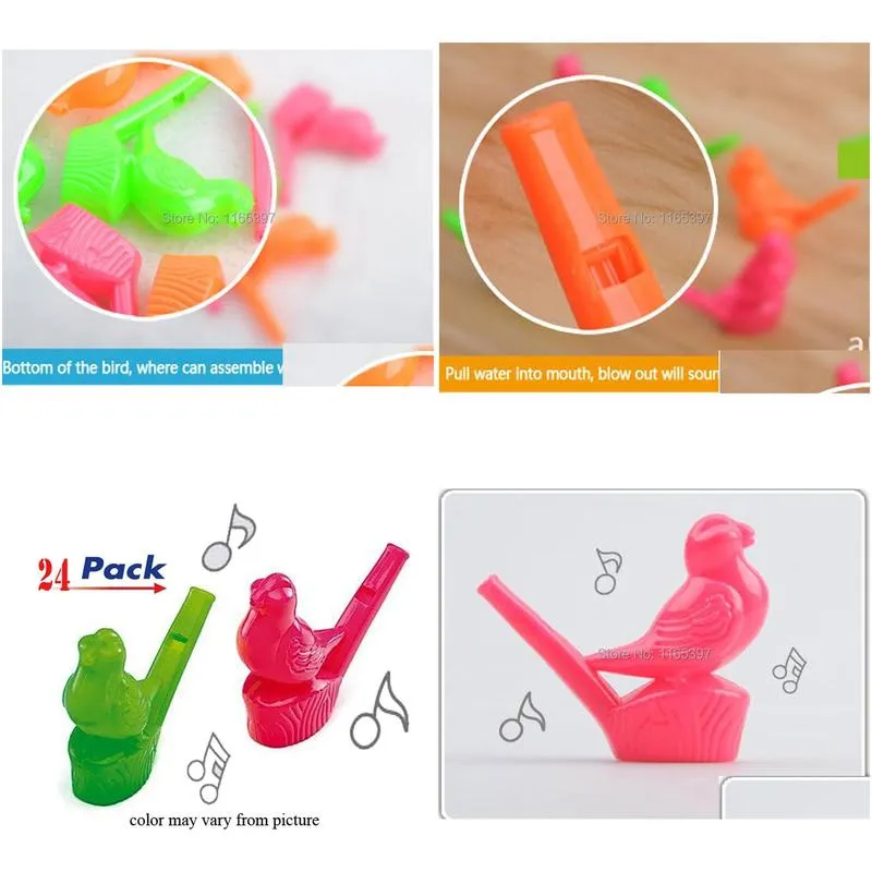  ship 24pc warbling water bird whistles whistle kids party toys games bag pinata stock fillers school prizes rewards 220622