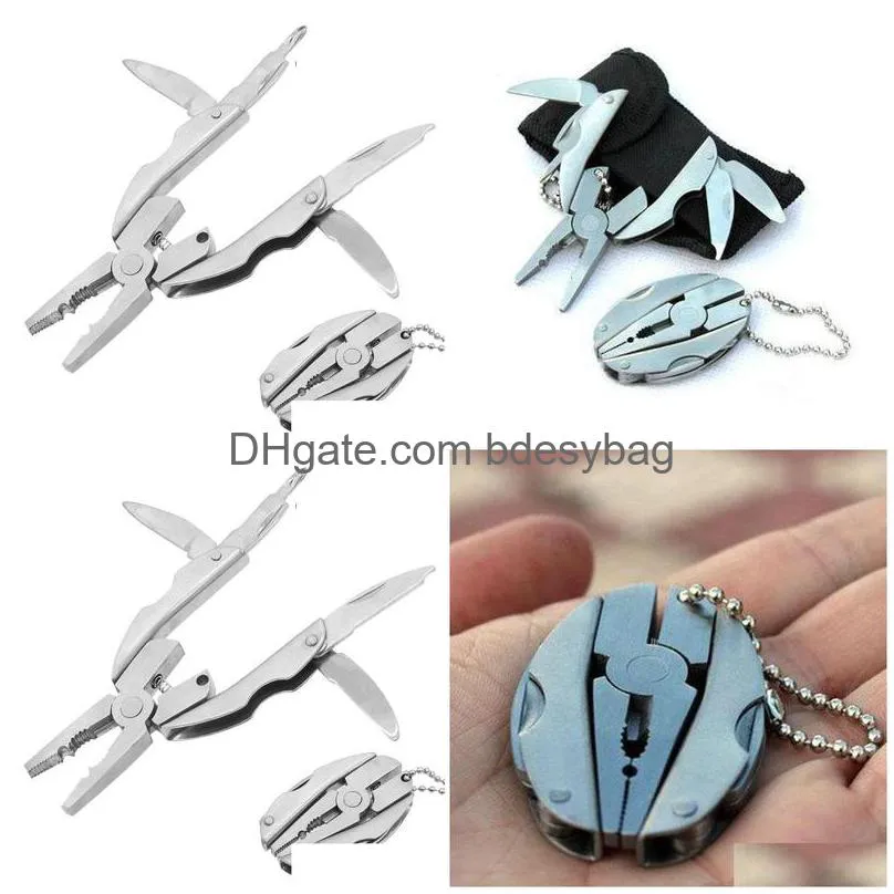 stainless steel outdoor portable tools multitool pliers knife keychain screwdriver mini herramientas multi tool