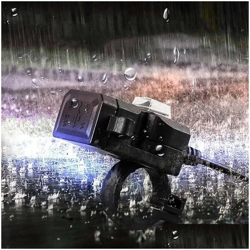 dual usb port 12v waterproof motorcycle handlebar  5v 1a/2.1a adapter power supply socket for phone