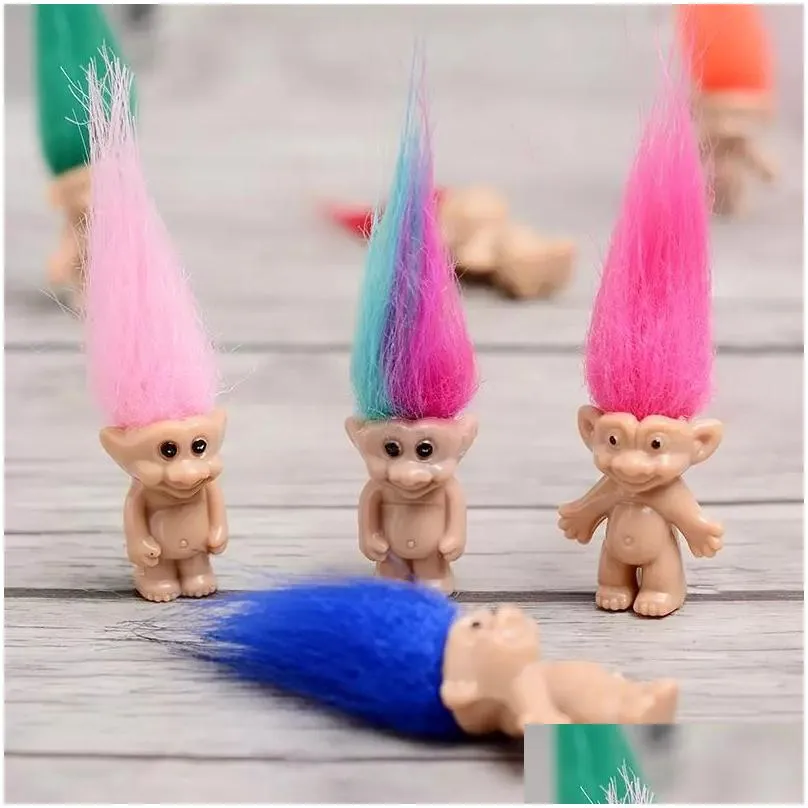 party favor colorful hair troll doll family members daddy mummy baby boy girl leprocauns dam trolls toy gifts happy love family wcw384