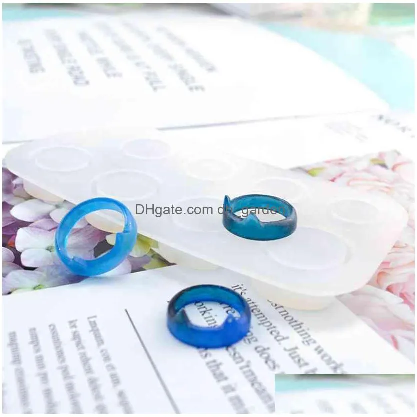 3pcs crystal silicone mold for diy epoxy resin ring jewelry making tools casting mould