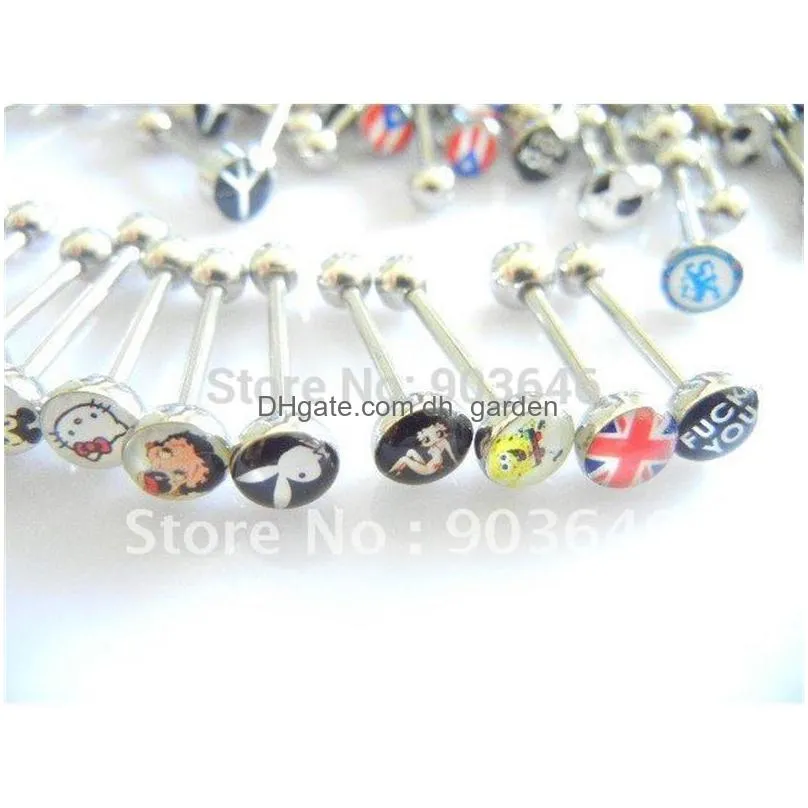 lot50pcs piercing jewelry body jewelry-crystal gems tongue ring bar smoothly nipple shield