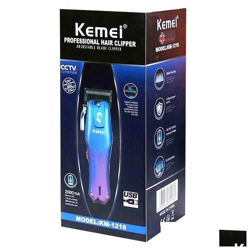 Hair Trimmer Original Kemei CordCordless Powerful Men Hair Clipper Rechargeable Electric Beard Hair Trimmer Adjustable Hair Cut