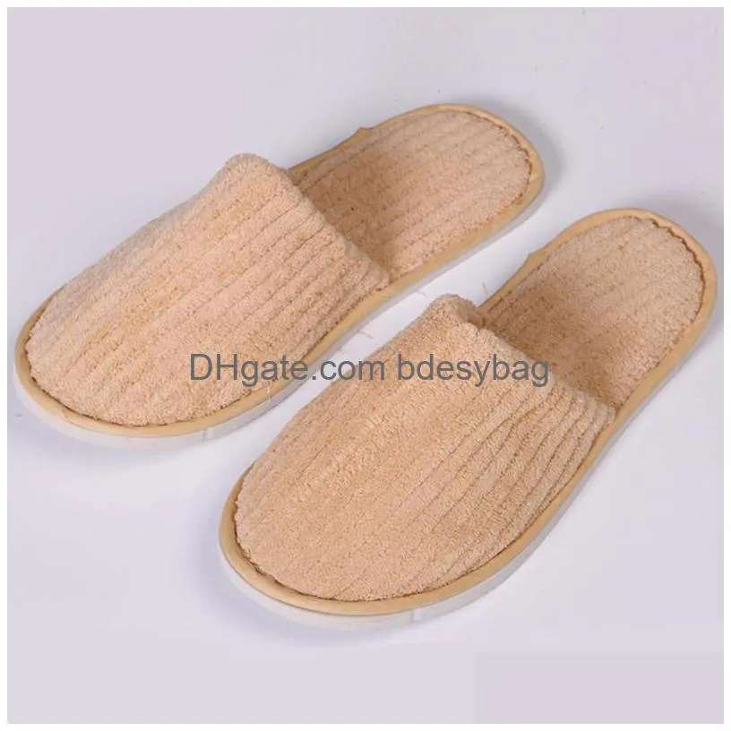 home guest slippers velvet disposable non-slip hotel supplies portable women indoor men slippers hot