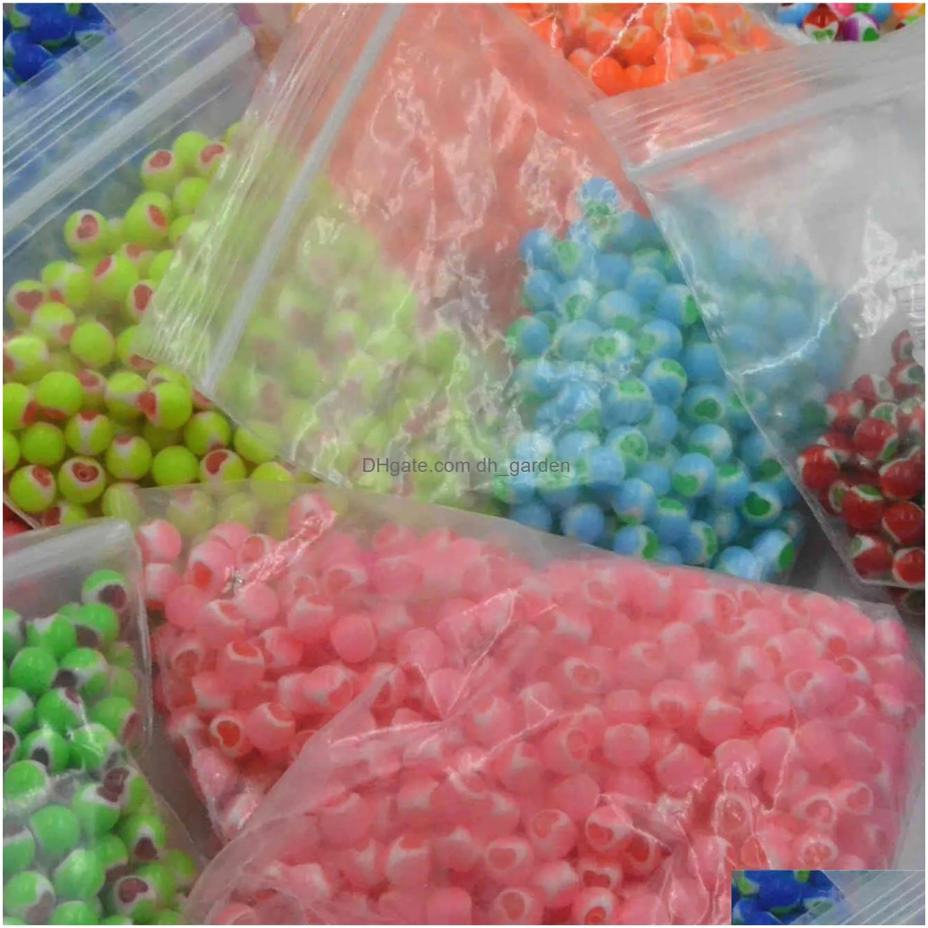 500pcs/lot piercing jewelry - colorful heart acrylic balls one hole replacement tongue/navel/nipple body piercing 1.6gx6mm