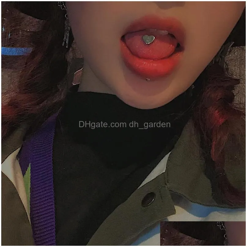 50pcs heart tongue/ nipple shield ring barbells straight bar 14g~1.6mmx14/16mm body piercing jewelry