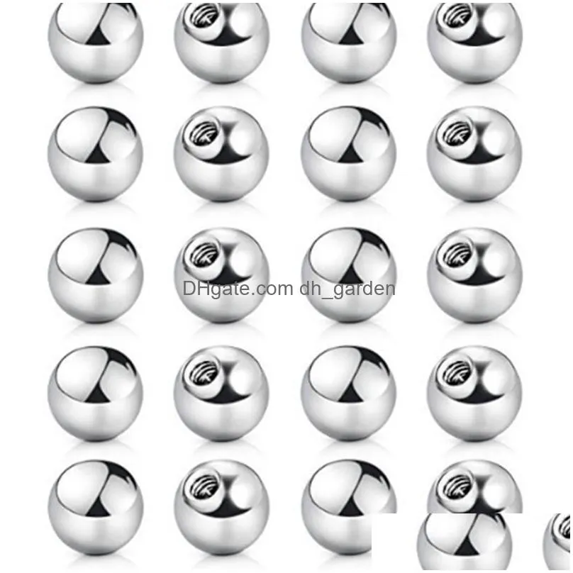 plain screw ear stud lip bar eyebrow tongue belly button ring bead ball accessory 2mm 2.5mm 3mm horseshoe stainless steel