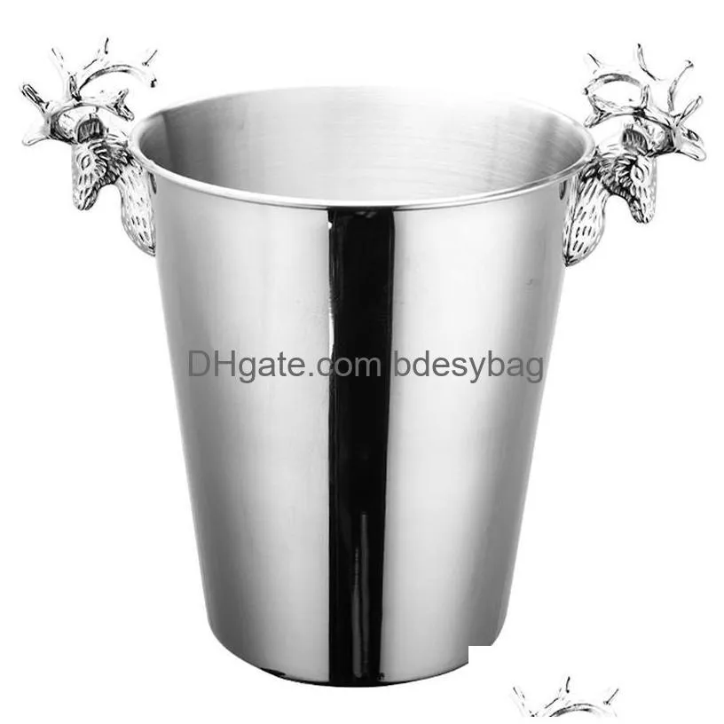 ice bucket stainless steel wine cooler chiller bottle champagne beer cold water machine bucke buckets and coolers