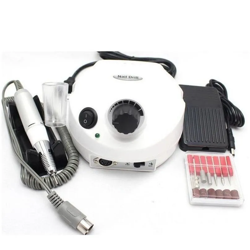 New 35000RPM Pro Electric Nail Art Drill Machine Manicure Pedicure Sander For Manicure Milling Cutter Set nail drill bits