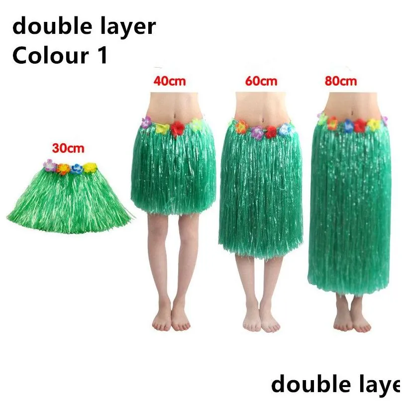 Hawaiian Grass Skirt Costume For Kids Festive Party Supplies With