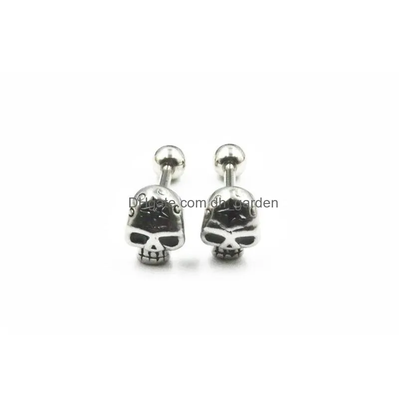 lo50pcs surgical steel punk emo skull startongue ring bar nipple barbells body piercing 14g~1.6mm arrived diy