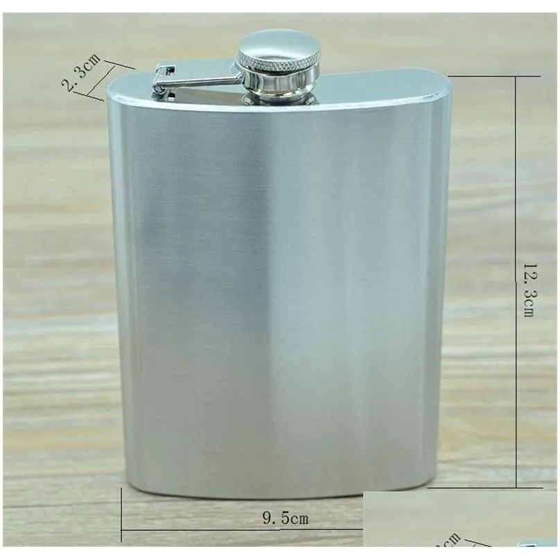 6oz Stainless Steel Hip Flask camping Portable Outdoor Flagon Whisky Stoup Wine Pot Alcohol Bottles Hip Flasks drop ship