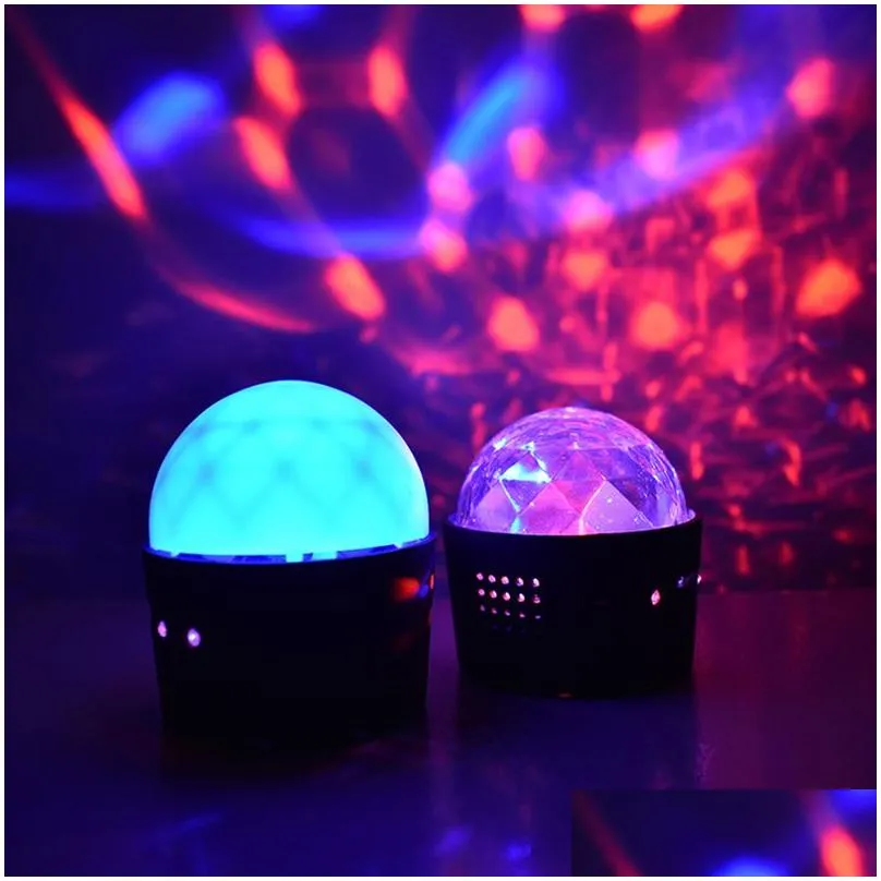 mini rgb crystal magic ball dj disco ball led stage light portable car indoor atmosphere lights usb christmas laser projector club