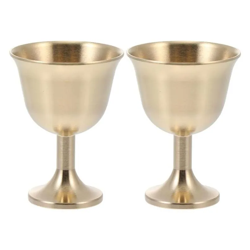 wine glasses 2pcs brass chalice cup goblet drinking beverage tumbler cups lamp holder metal liquor for party home