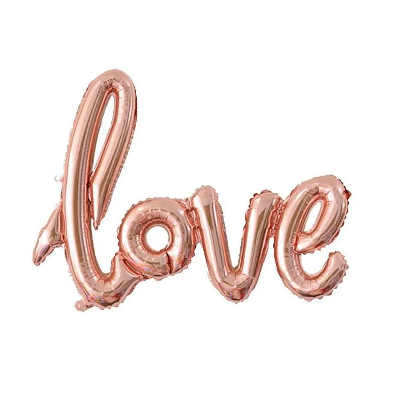 68cm love letter foil balloon red rose gold heart helium ballon anniversary wedding valentines birthday party decoration bride globos