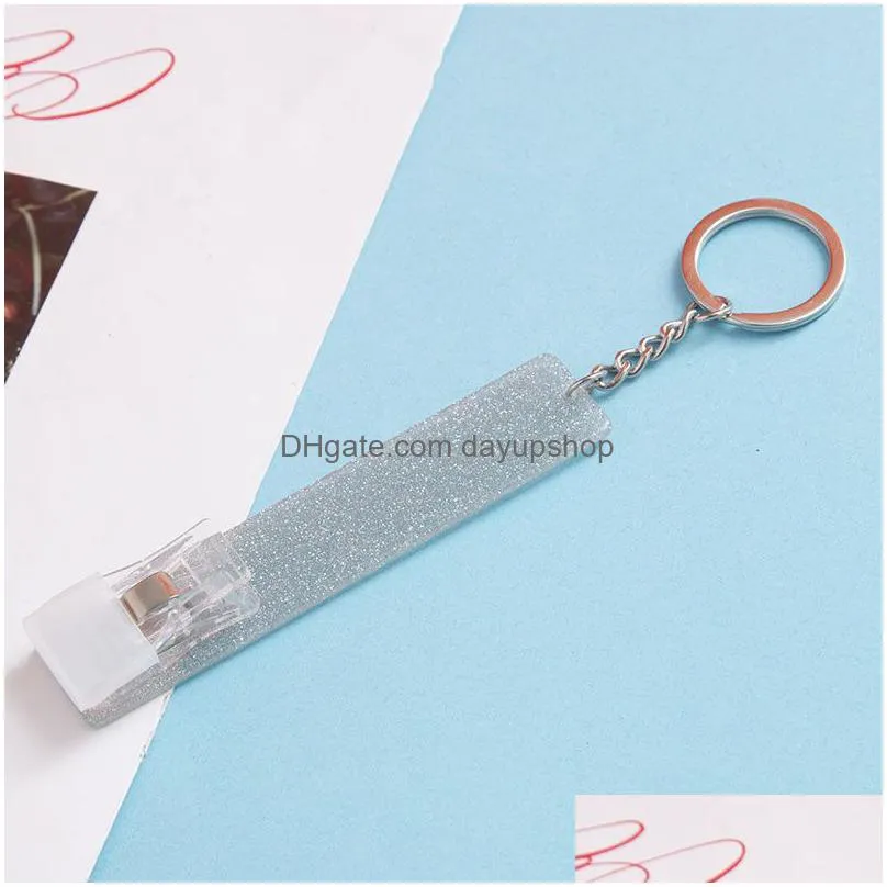 acrylic card puller keychain pendant portable contactless grabber card keychains keyring