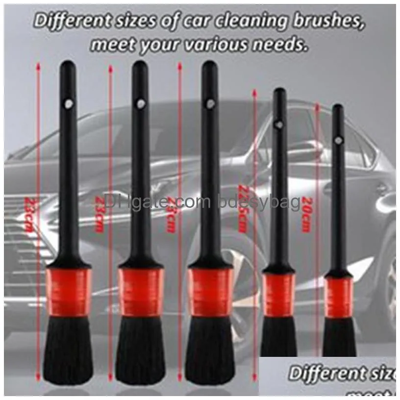 detailing brush set car cleaning brushes power scrubber drill for car leather air vents rim dirt dust clean tools