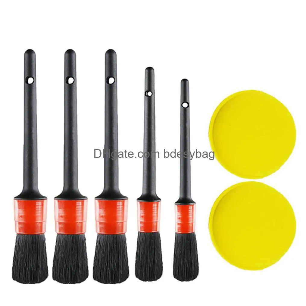 detailing brush set car cleaning brushes power scrubber drill for car leather air vents rim dirt dust clean tools
