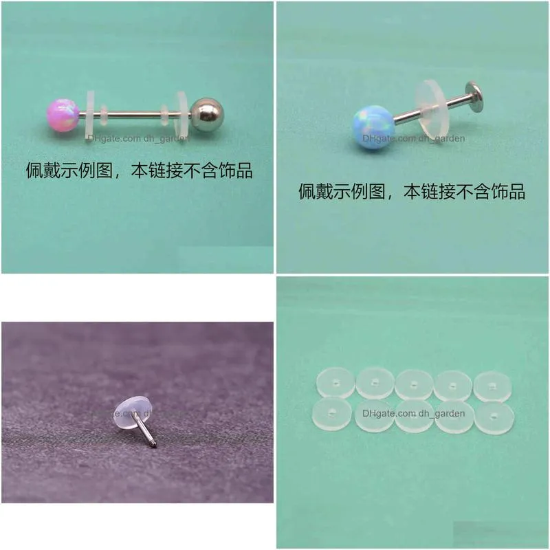 silicone piercing healing discs flexible hyperplasia saucer ear stud lip ring nose soft gasket tongue anti invagination