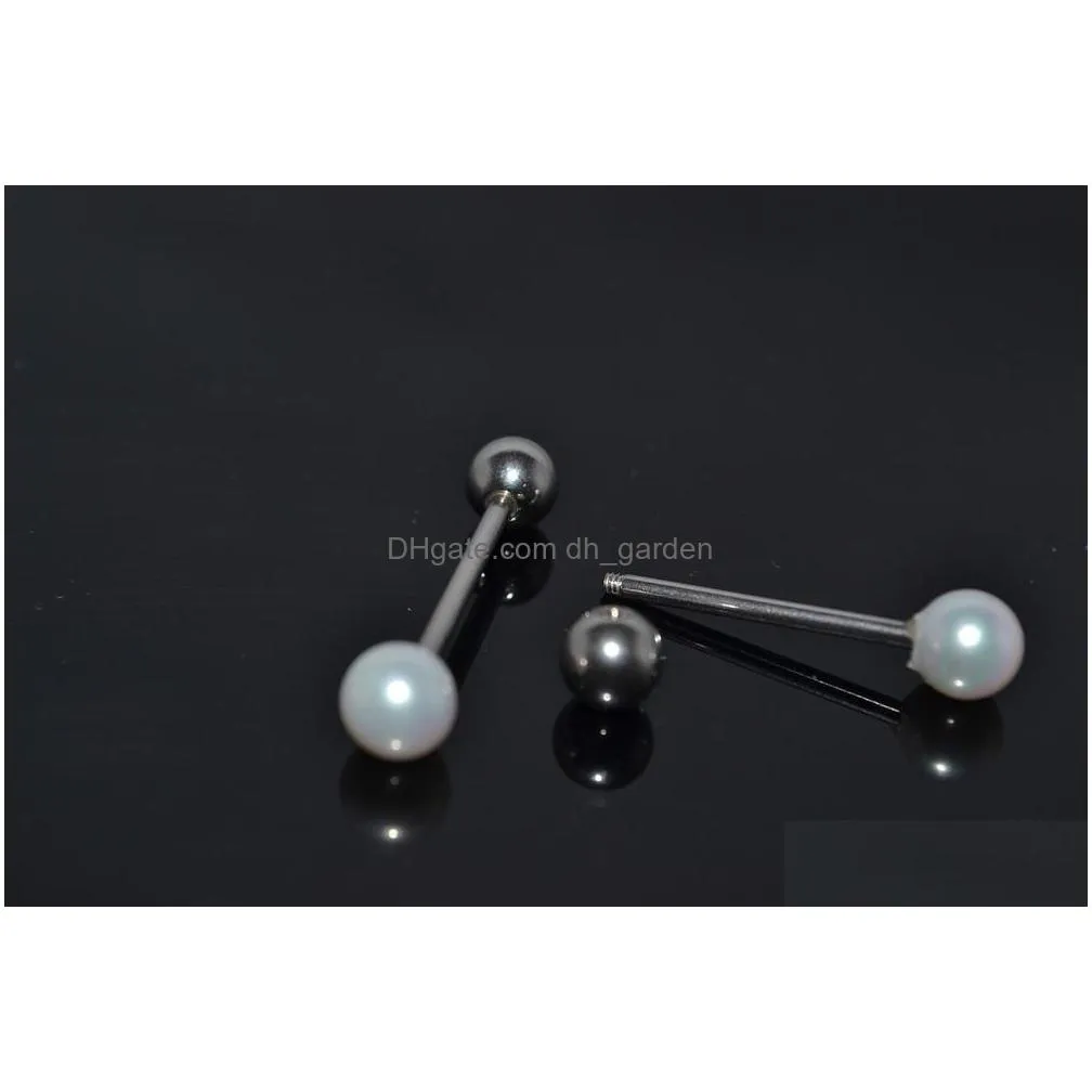 50pcs jewelry-all black titanium tongue ring bells 14g~1.6mm nipple ear body piercing jewelry straight barbells
