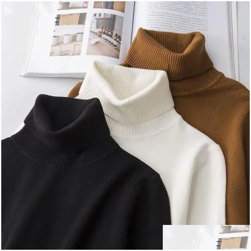 mens sweaters 2023 plus cashmere and thick sweater male korean version turtleneck slim body warm bottom student autumn winter