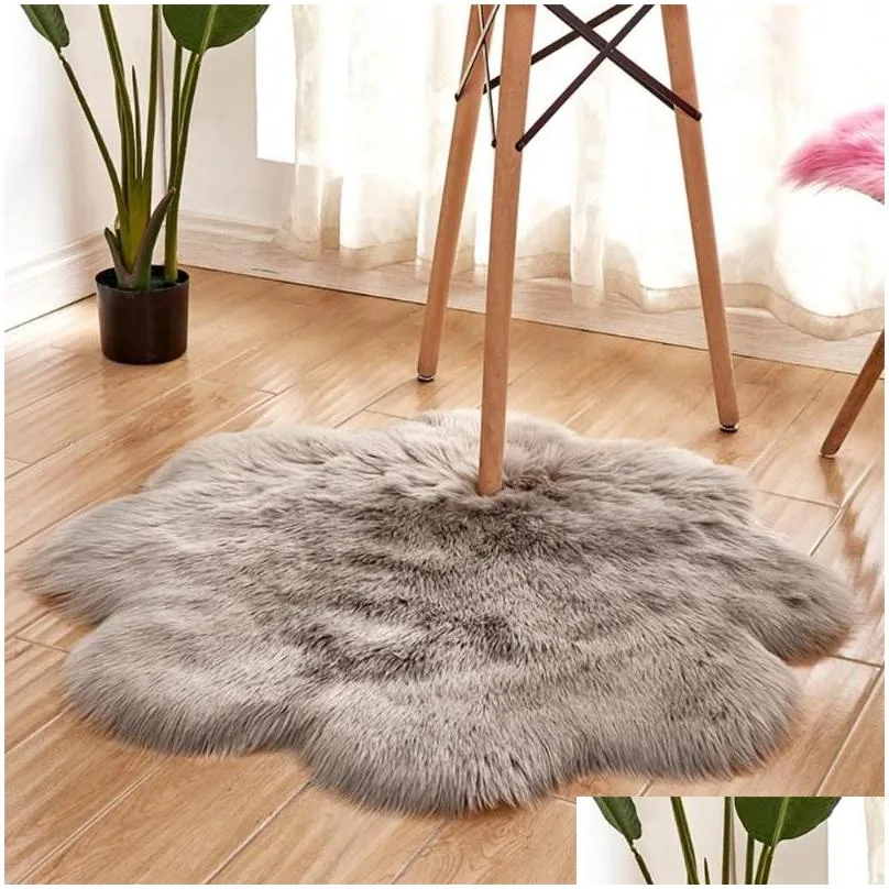 carpets 1pc antiskid soft faux fur wool carpet indoor sheepskin rug modern mat blue white pink gray living room 30x30cmcarpets