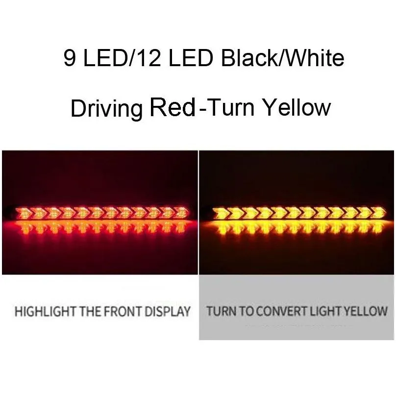 car led drl turn signal light waterproof daylight running flow tube flexible strip lighting flasher flowing warnning lamp 4 colors