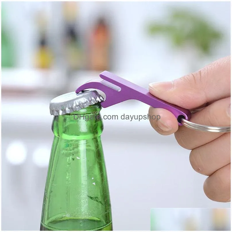 2in1 pocket key chain aluminum alloy beer bottle opener claw bar small beverage keychain ring beer opener keychain