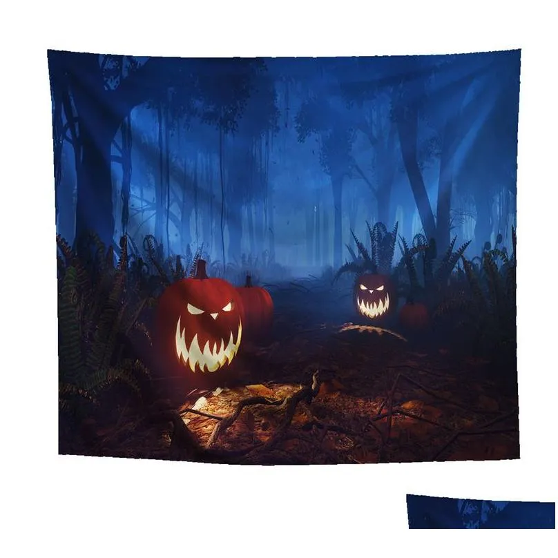 Halloween tapestry Halloween Beach Towel 150*130cm pumpkin ghost print Wall Hanging tapestry Bath Towels cartoon Shawl Yoga Mat