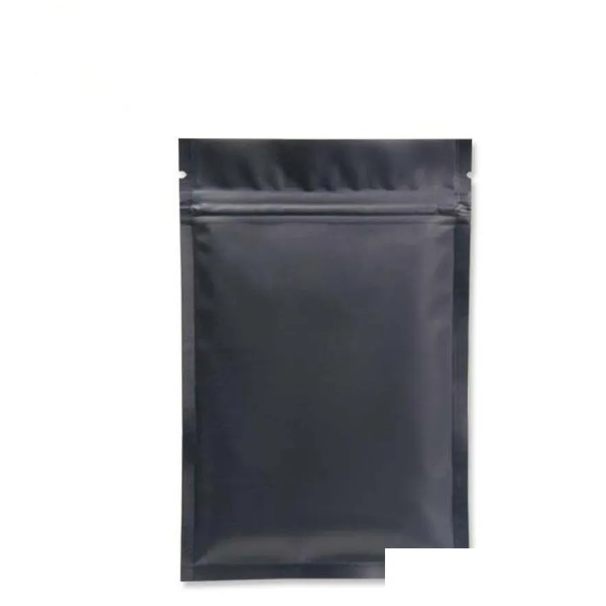 500pcs 8X12CM 10*15cm black color Metallic Mylar Food Storage Bags Flat Bottom Black Aluminum Foil Small Zipper Plastic Bags