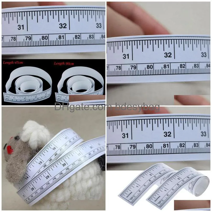 45/90cm vinyl metric measure soft ruler tape diy self adhesive measuring sticker home sewing tool #25