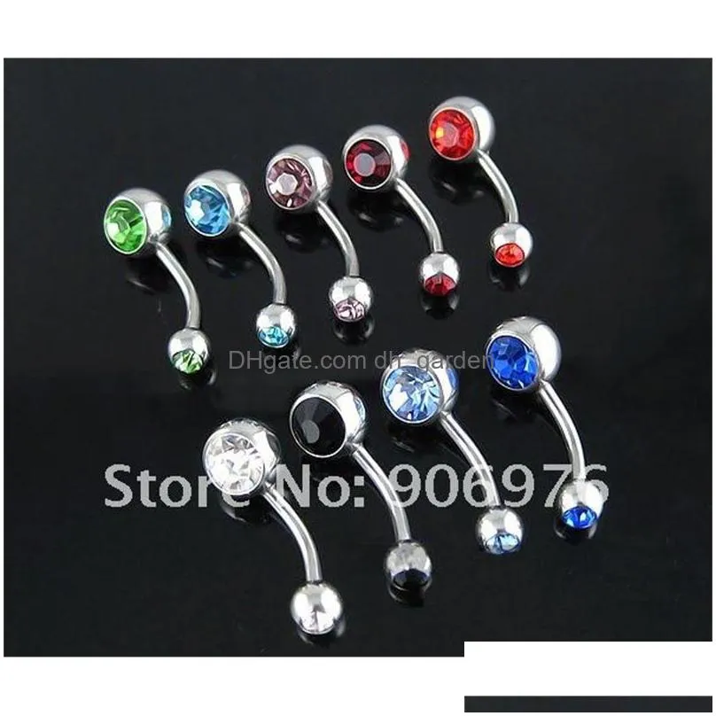 transparent clear tongue bar rings crystal gem 14gauge mixed colors straigt body piercing jewelry